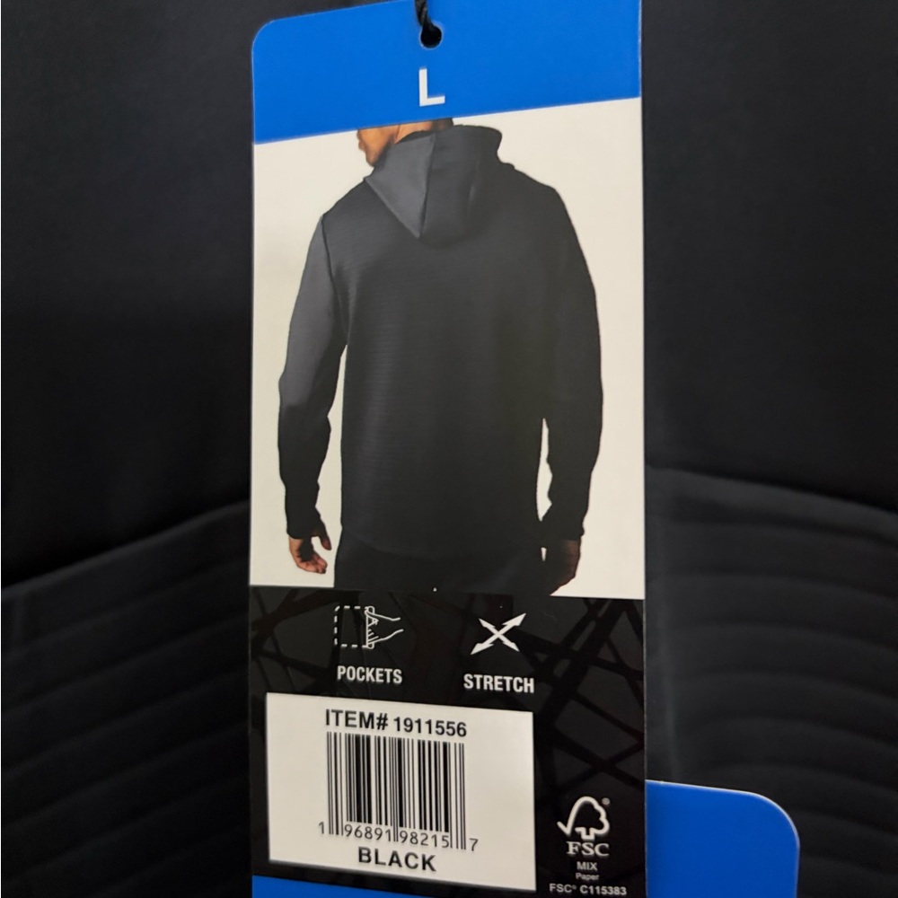 Spyder Active Men's Long Sleeve Stretch Full Zip Hoodie Jacket Black Size L New - Picture 3 of 13